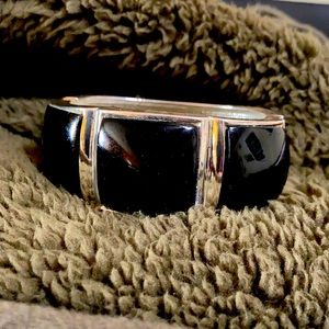 Onyx & silver bracelet